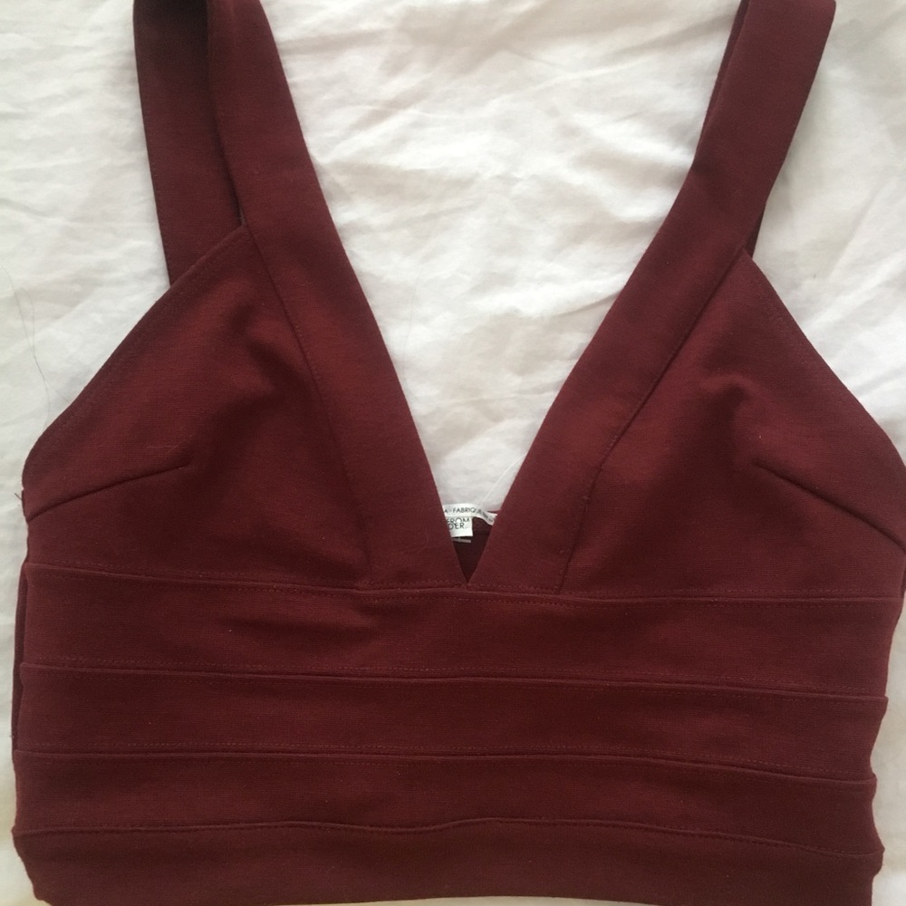 Burgundy or Red Crop Top